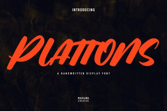Plattons: A Slanted Handwritten Display Font That Elevates Real Branding